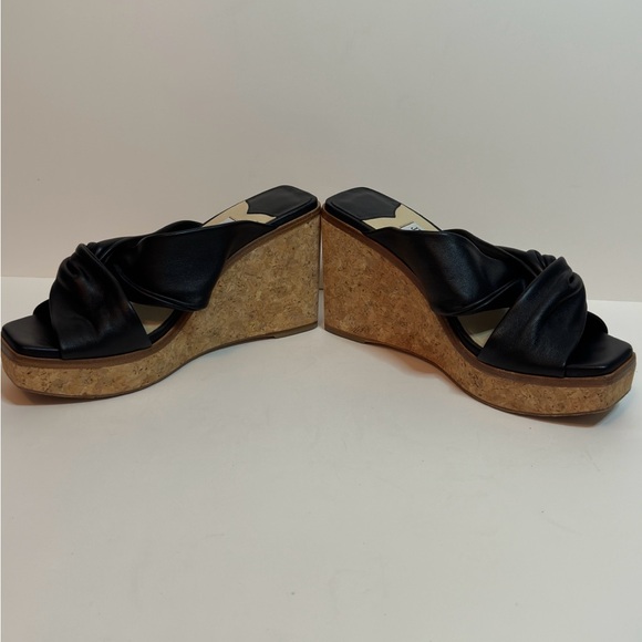JIMMY CHOO BLACK WEDGES SIZE 36 1/2 - Picture 3 of 7